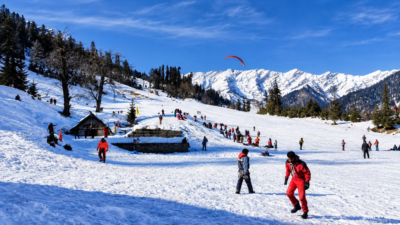 skiing in manali